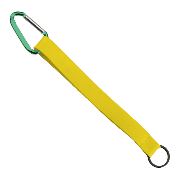 3/4" Sewn Polyester Keychain with Metal Split-Ring and Carabiner 61