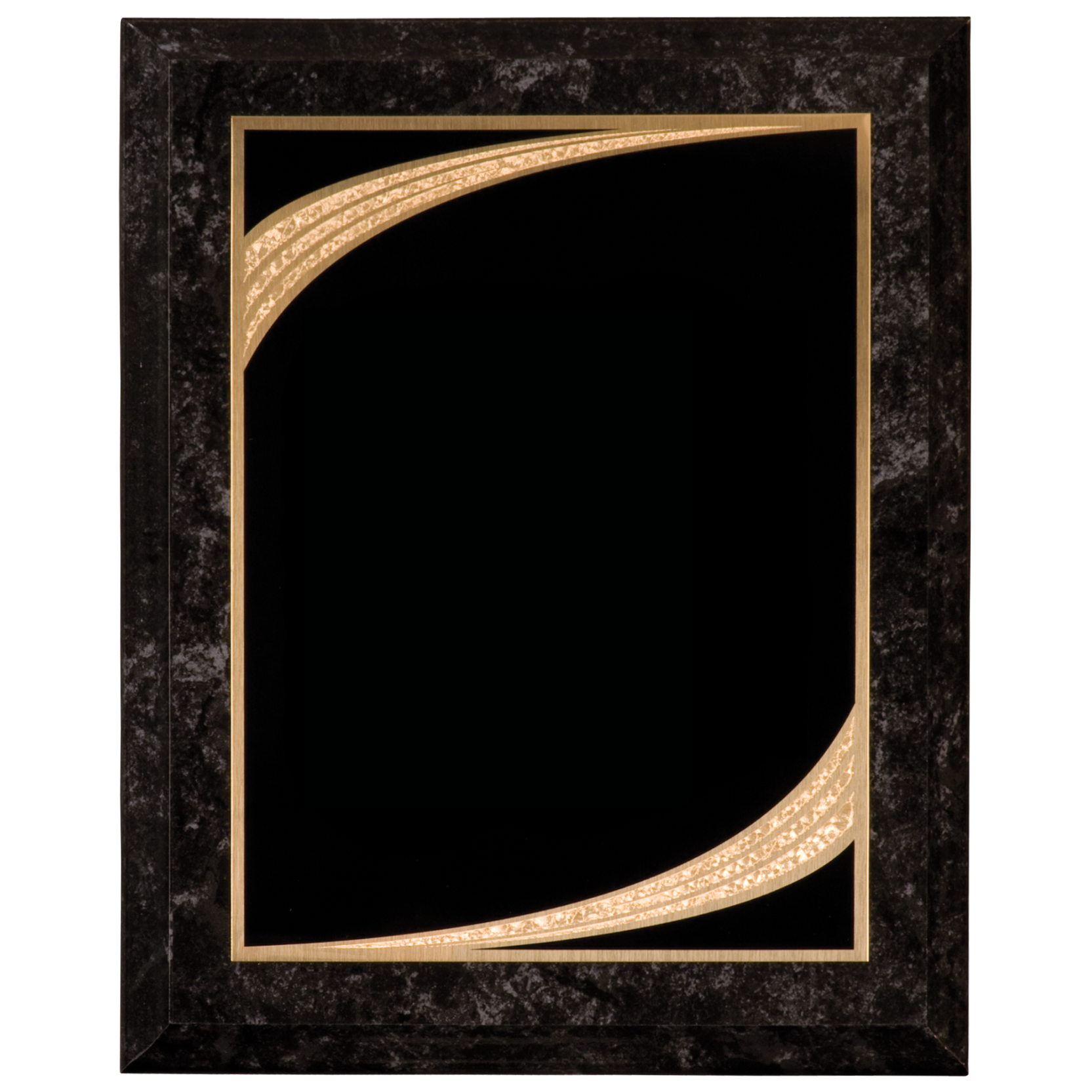 Black Marble Finish Plaque with Blk and Gold Majestic Plate 5