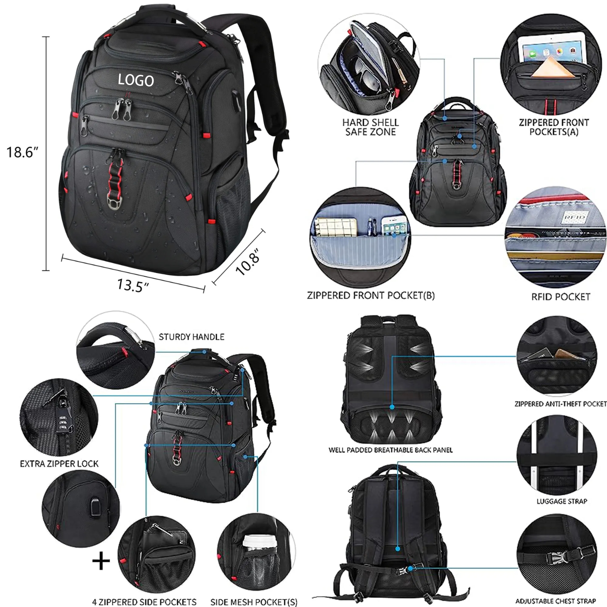 17.3 inch Travel Laptop Backpack 2