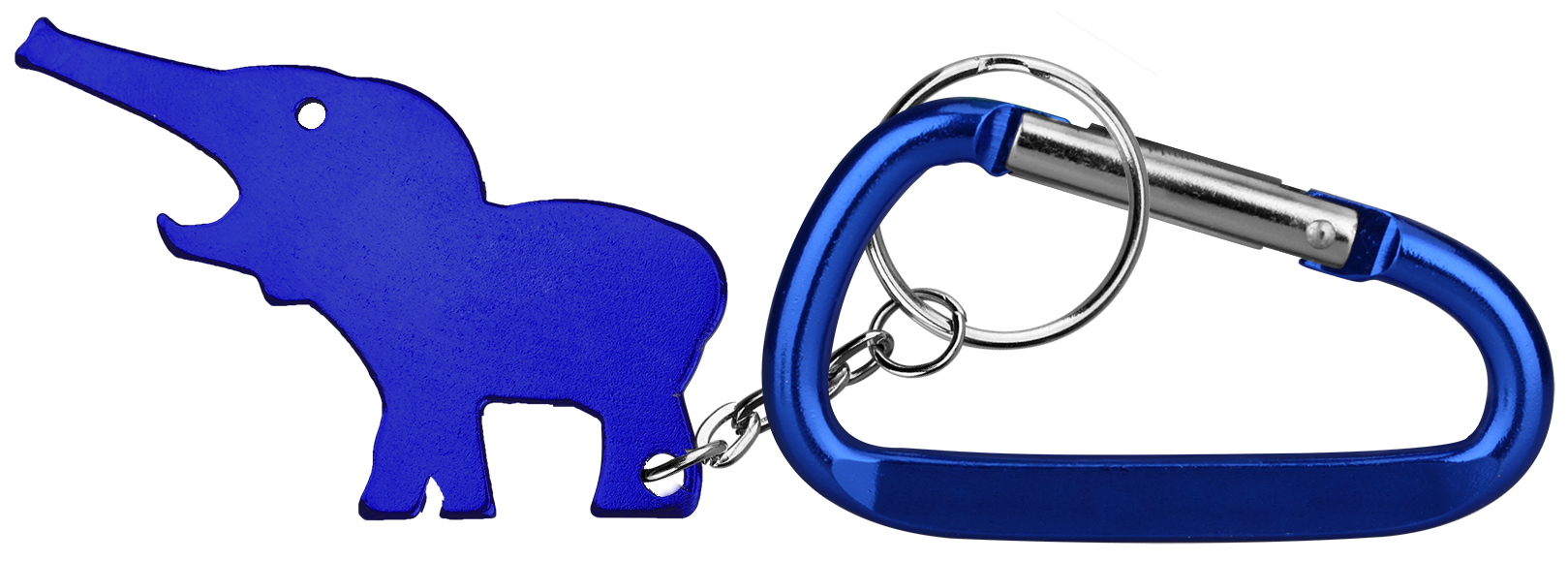 Metal Elephant Shape Bottle Opener with Key Ring & Carabiner 4