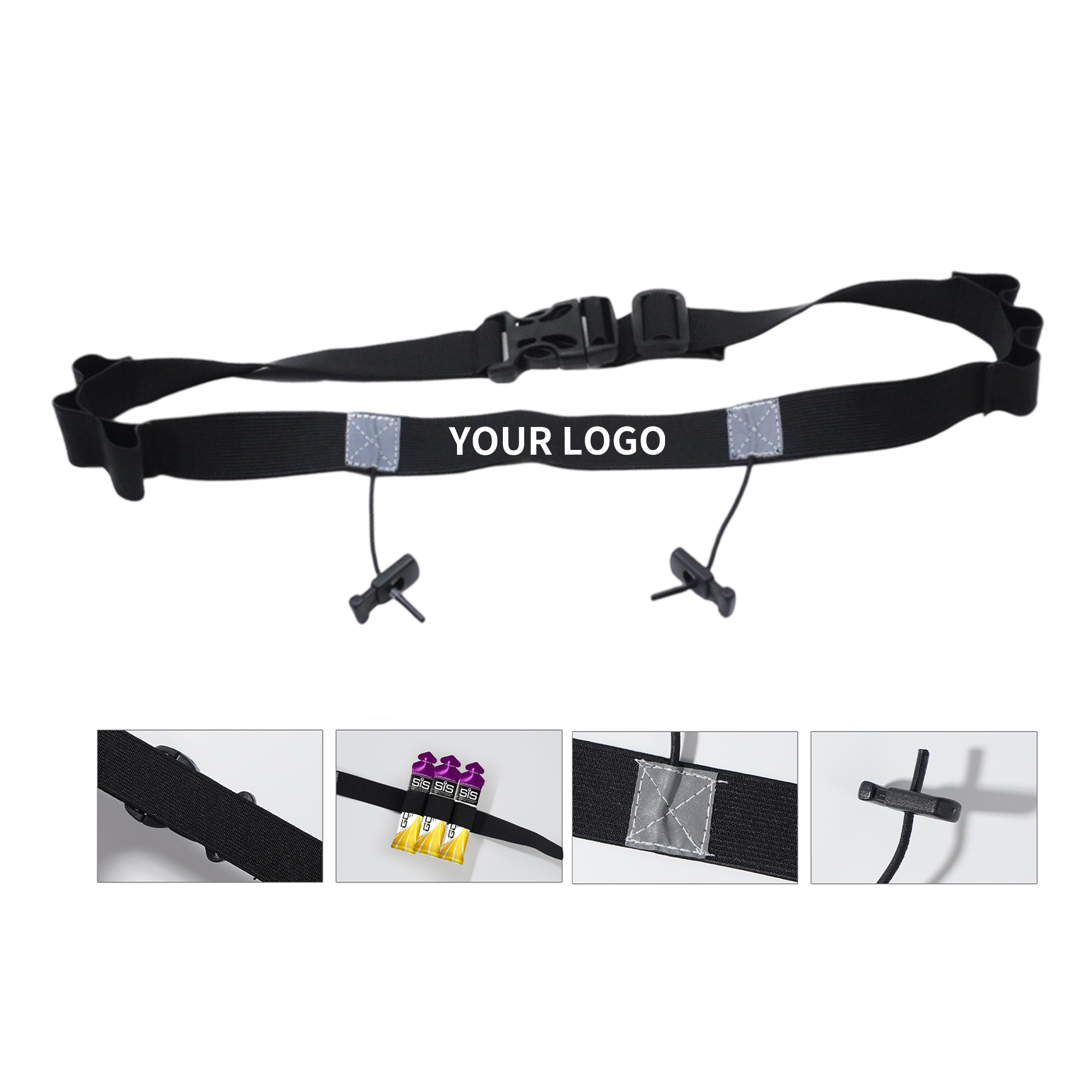 Adjustable Race Bib Belt With Reflective Point 35.8" Length 3