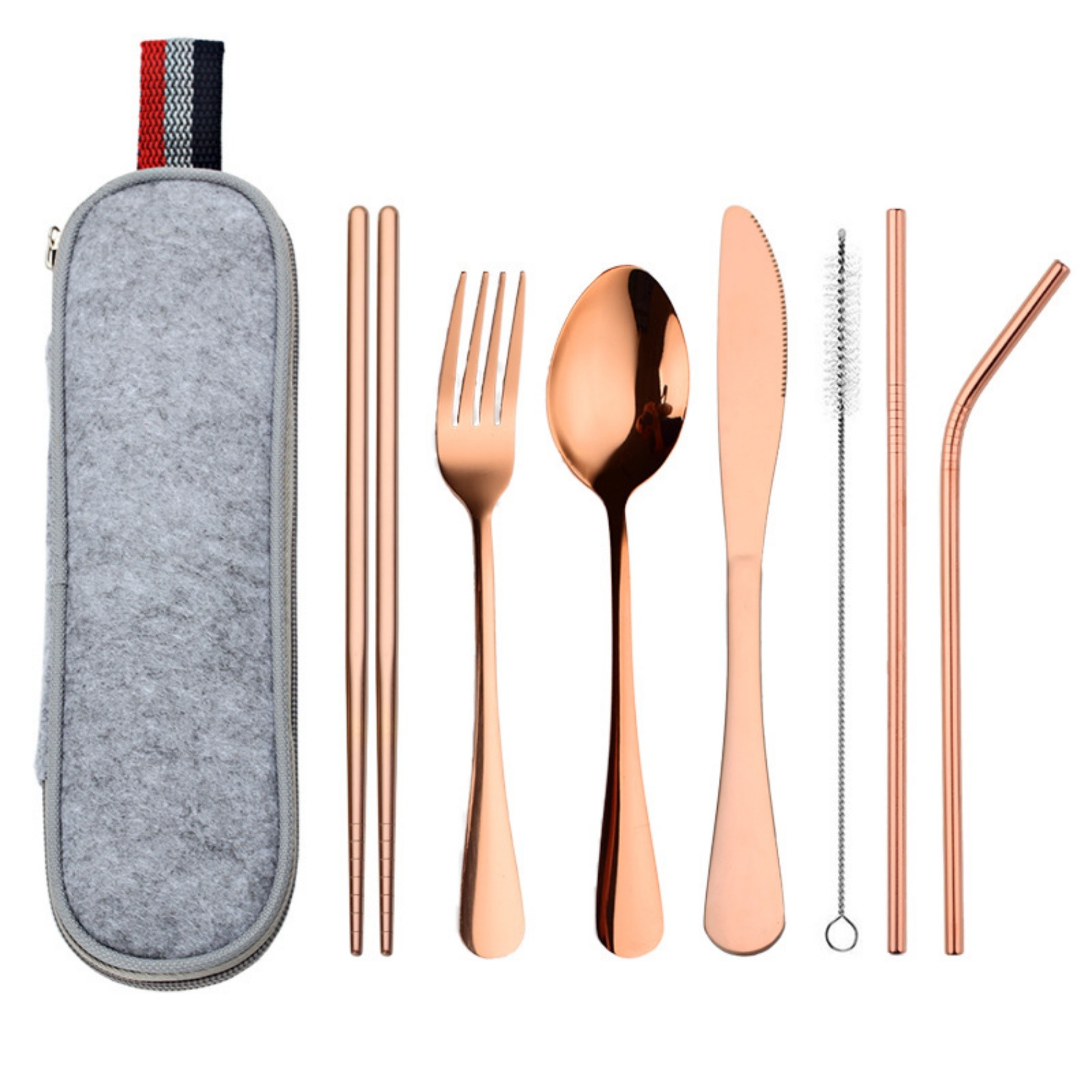 Portable Stainless Steel Tableware Set 8 Pieces 7