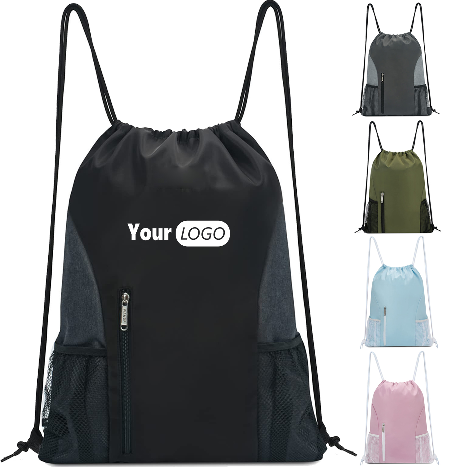 Sports Gym Water Resistan Drawstring Backpack for Women Men 3