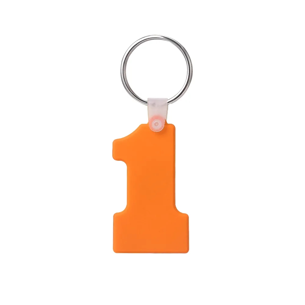 Number One-Shaped Silicone Keychain 10