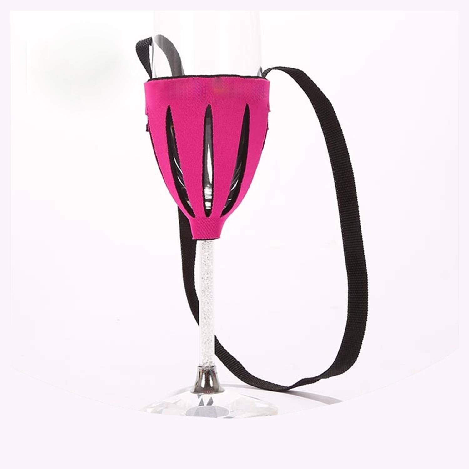 Rose Red Wine Cup Holder W/ Hanging Rope 3