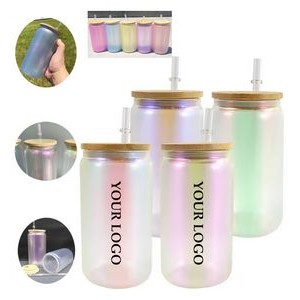 16oz Iridescent Beer Glass Can Cup 4