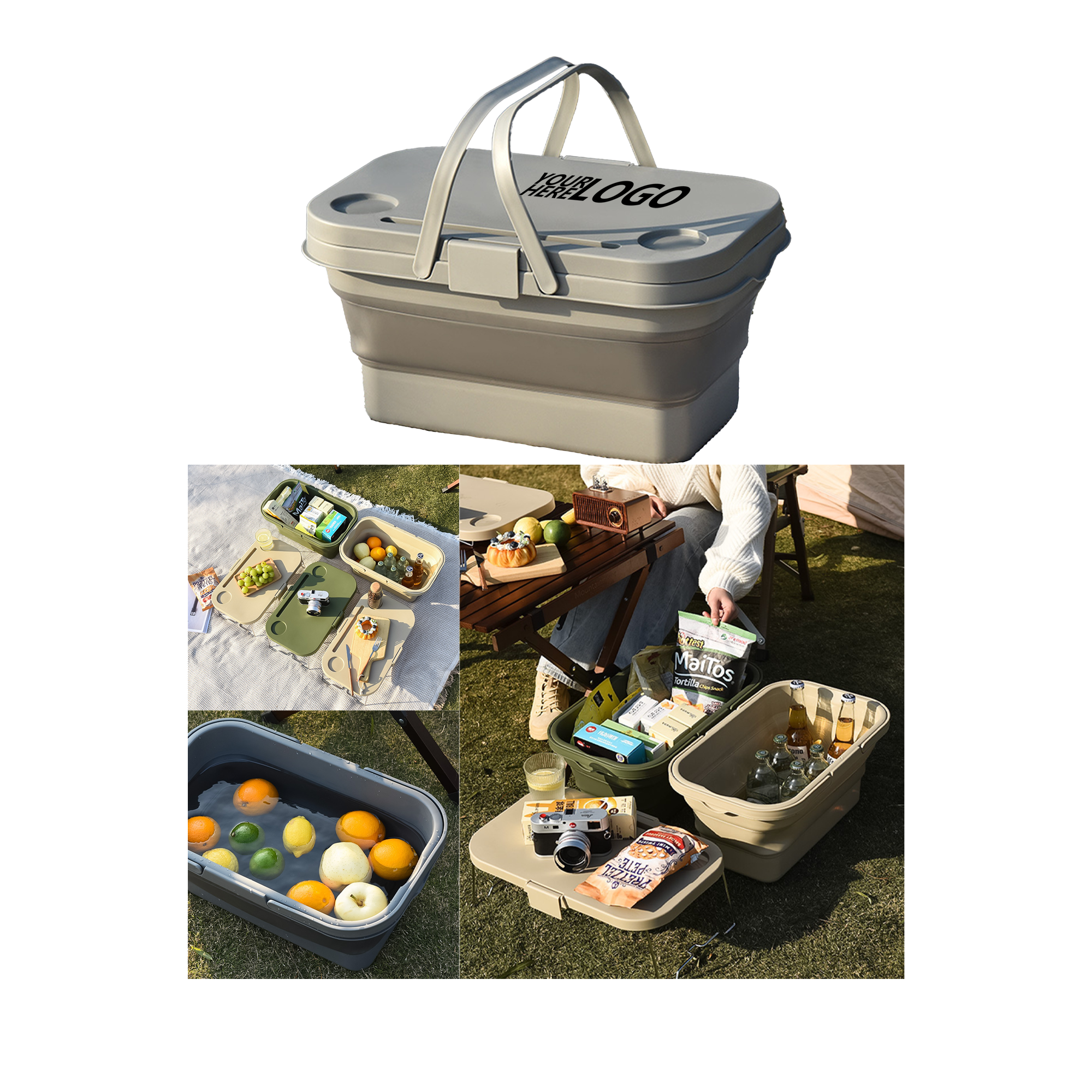 Multifunctional Collapsible Picnic Basket with Table 2