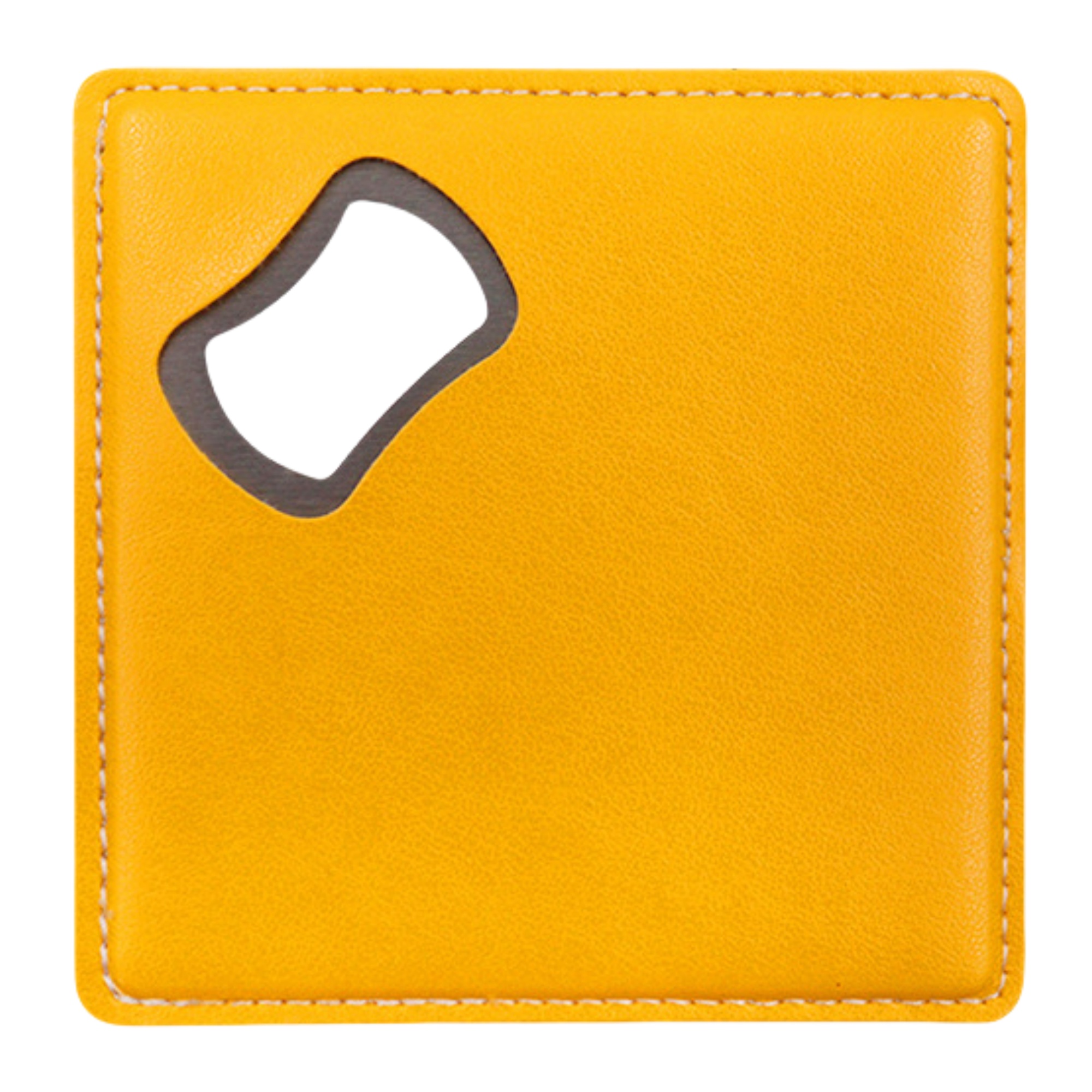 Square Drink Coaster Leather Opener 5