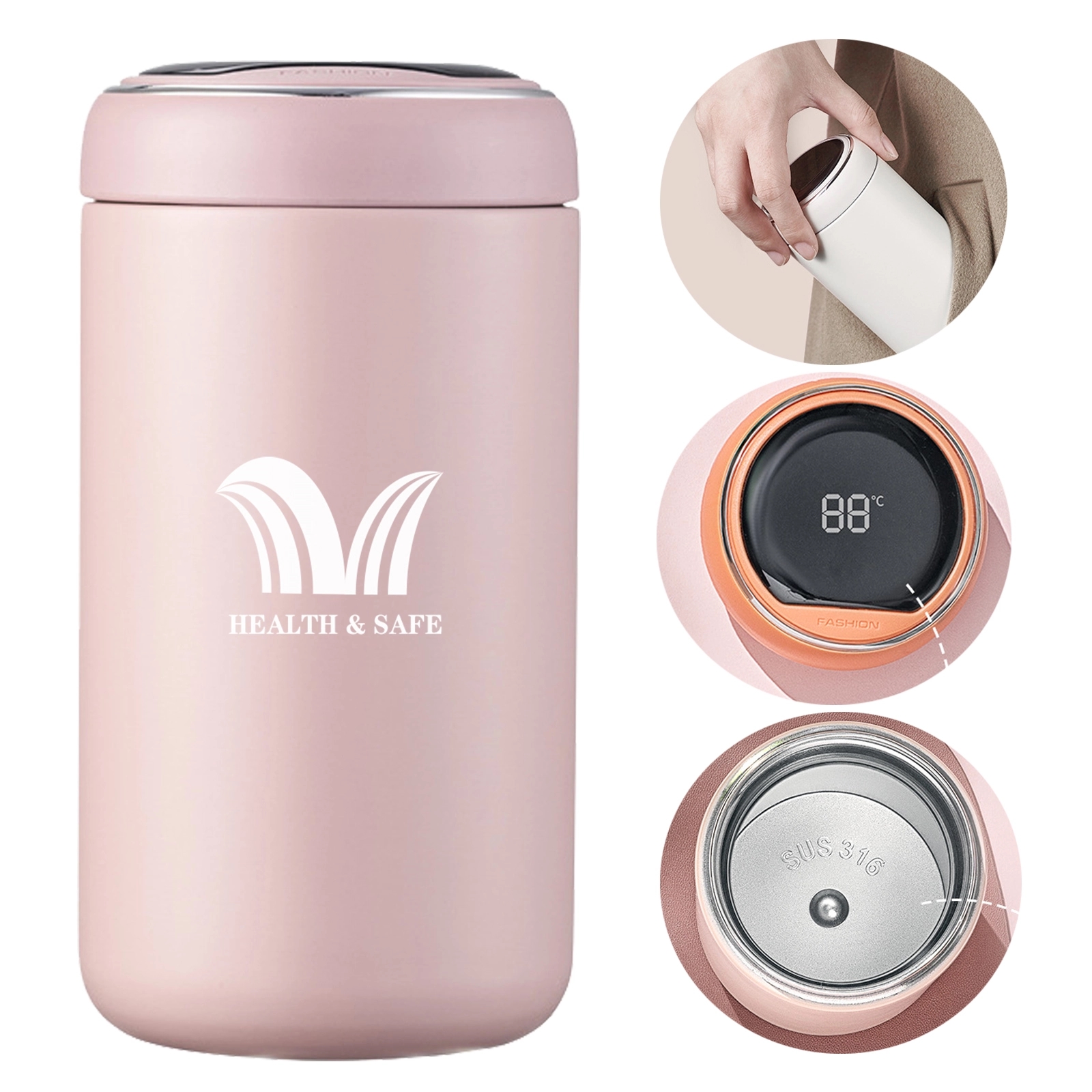 Stainless Steel Smart Thermos Cup 2