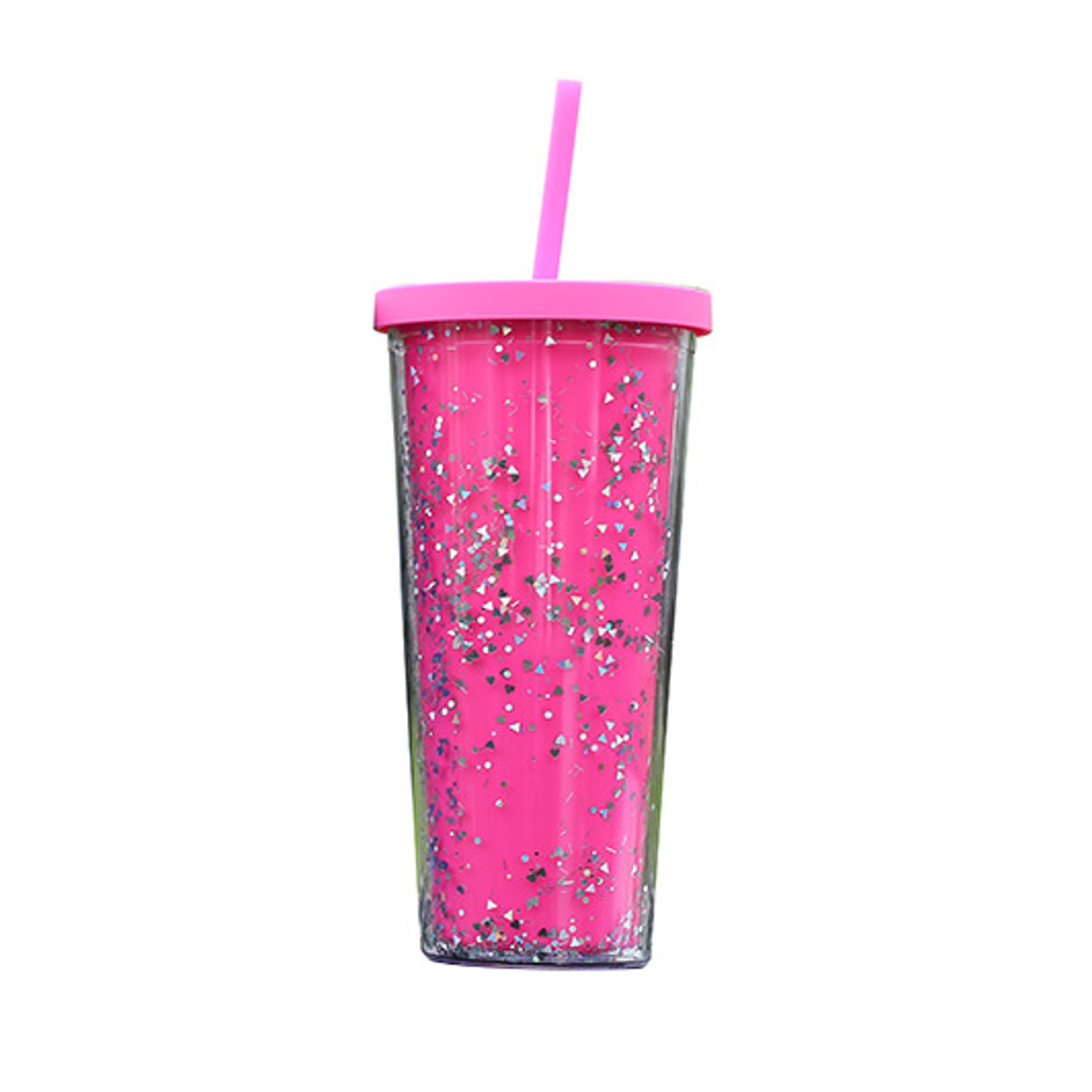 24oz Double Wall Sequin Straw Mug (direct import) 3