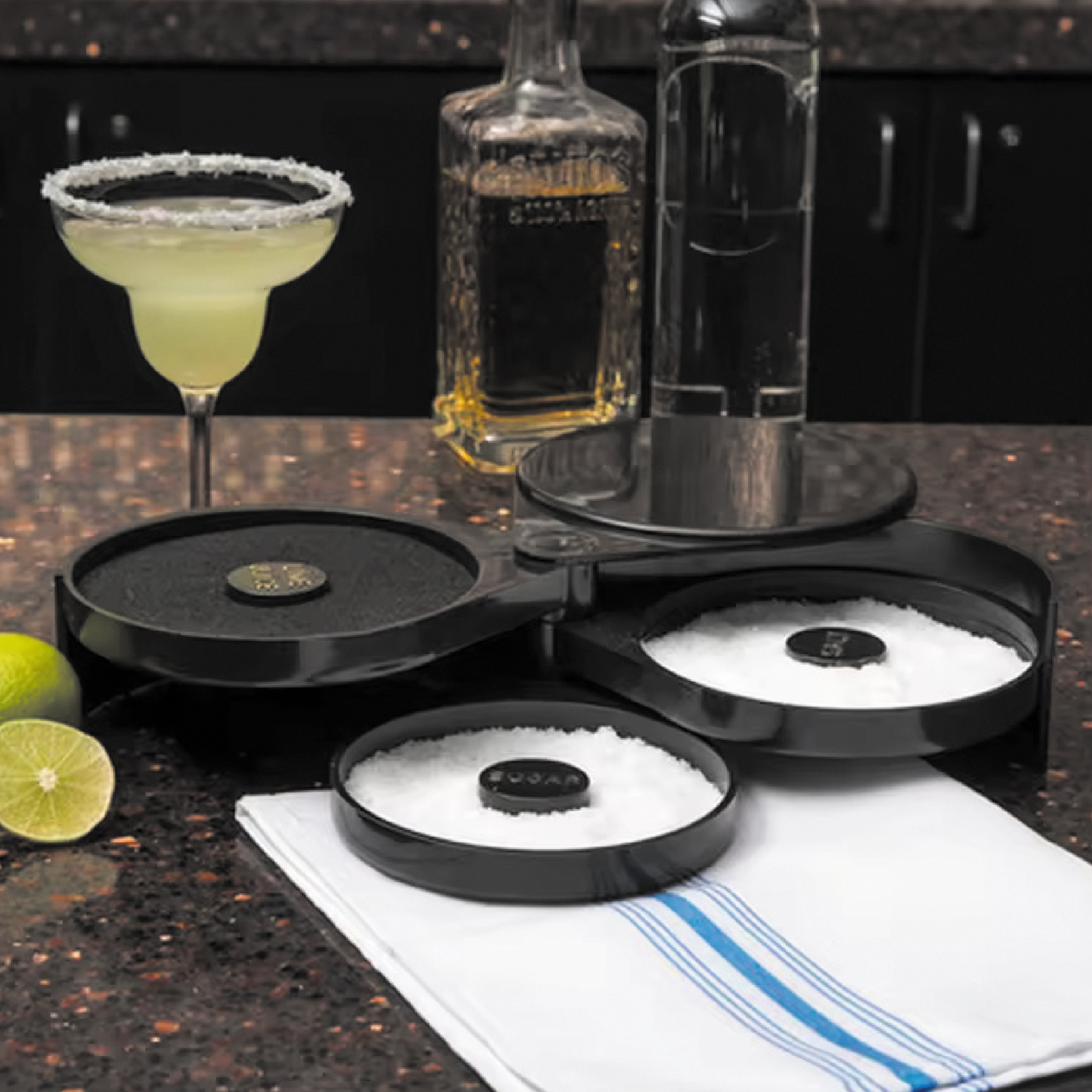 Bartender Tool 3 Tier Bar Glass Rimmer for Margarita and Cocktail 2