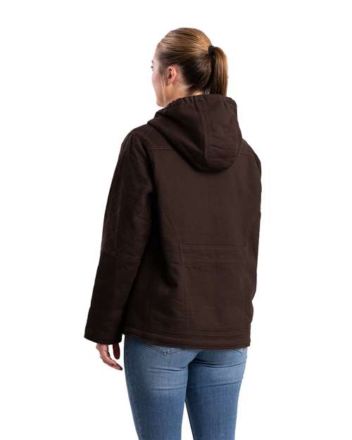 Women's Sherpa-Lined Twill Hooded Jacket - WHJ48 6