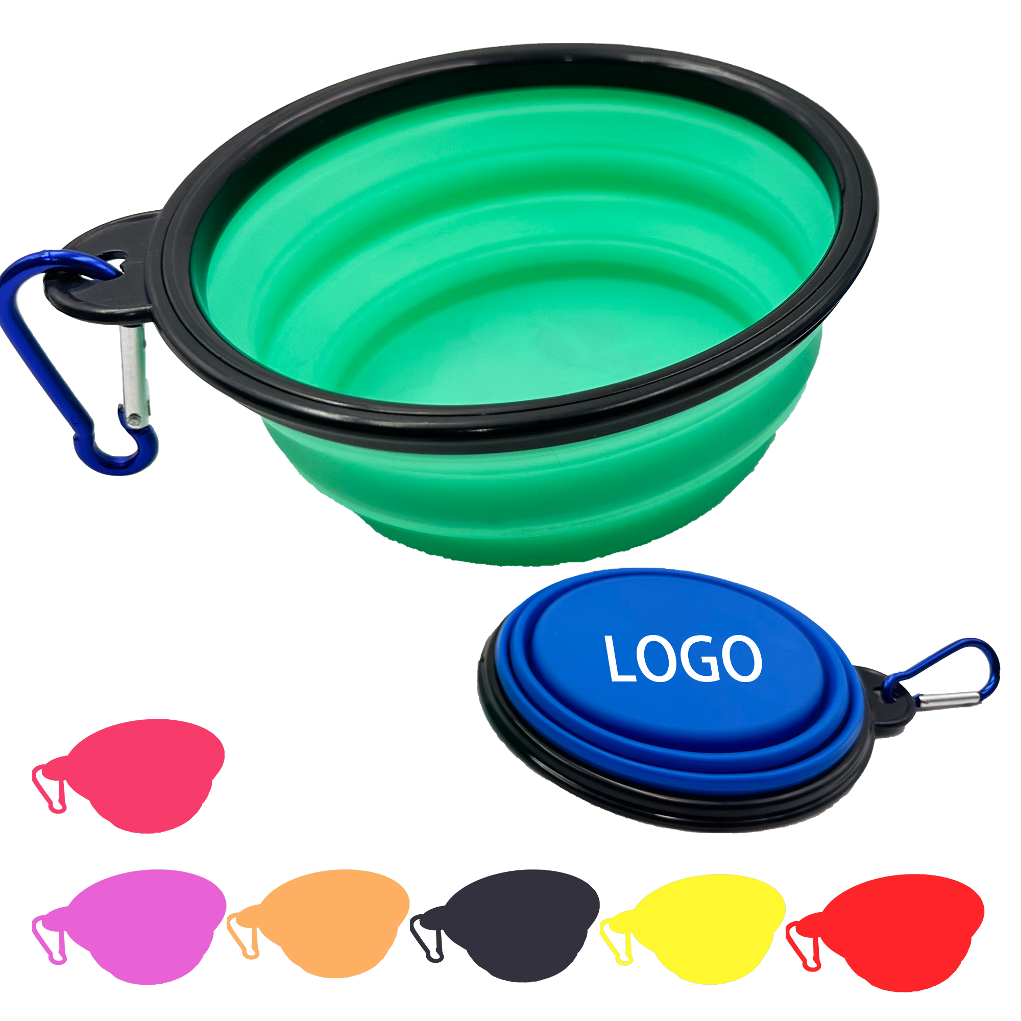 12oz Foldable Pet Bowl with Carabiner MOQ 50pcs 1