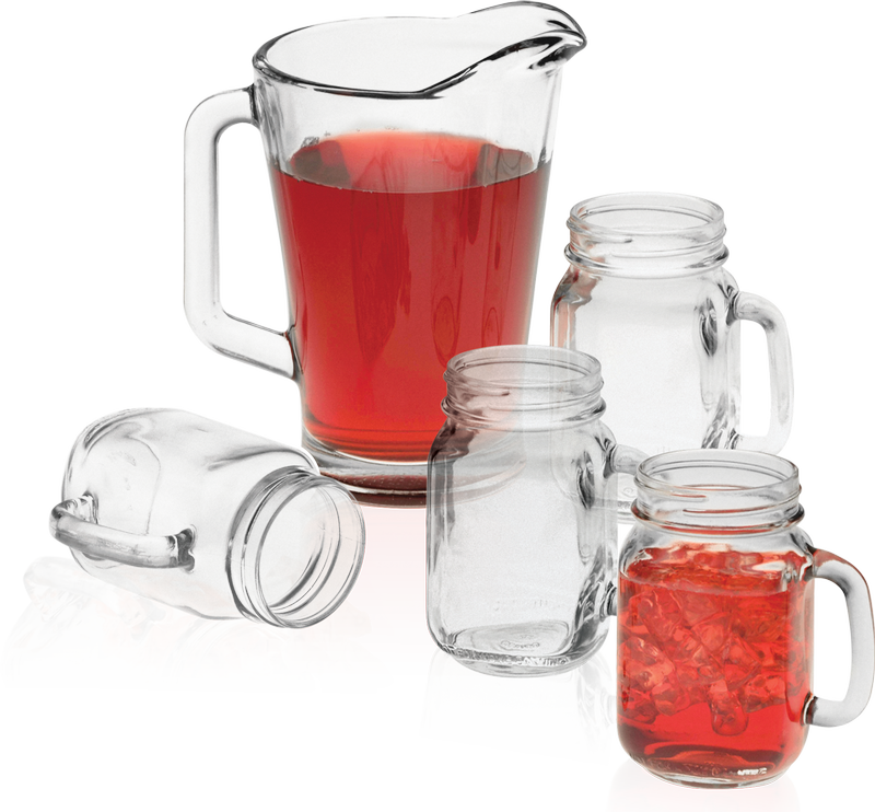 Pitcher and Handled Jar Glass Set 3