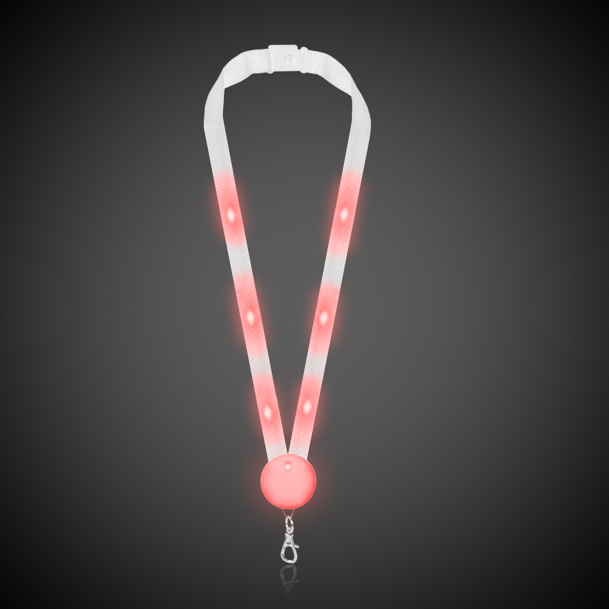 Red 32" Light Up Glow LED Flat Lanyard 3