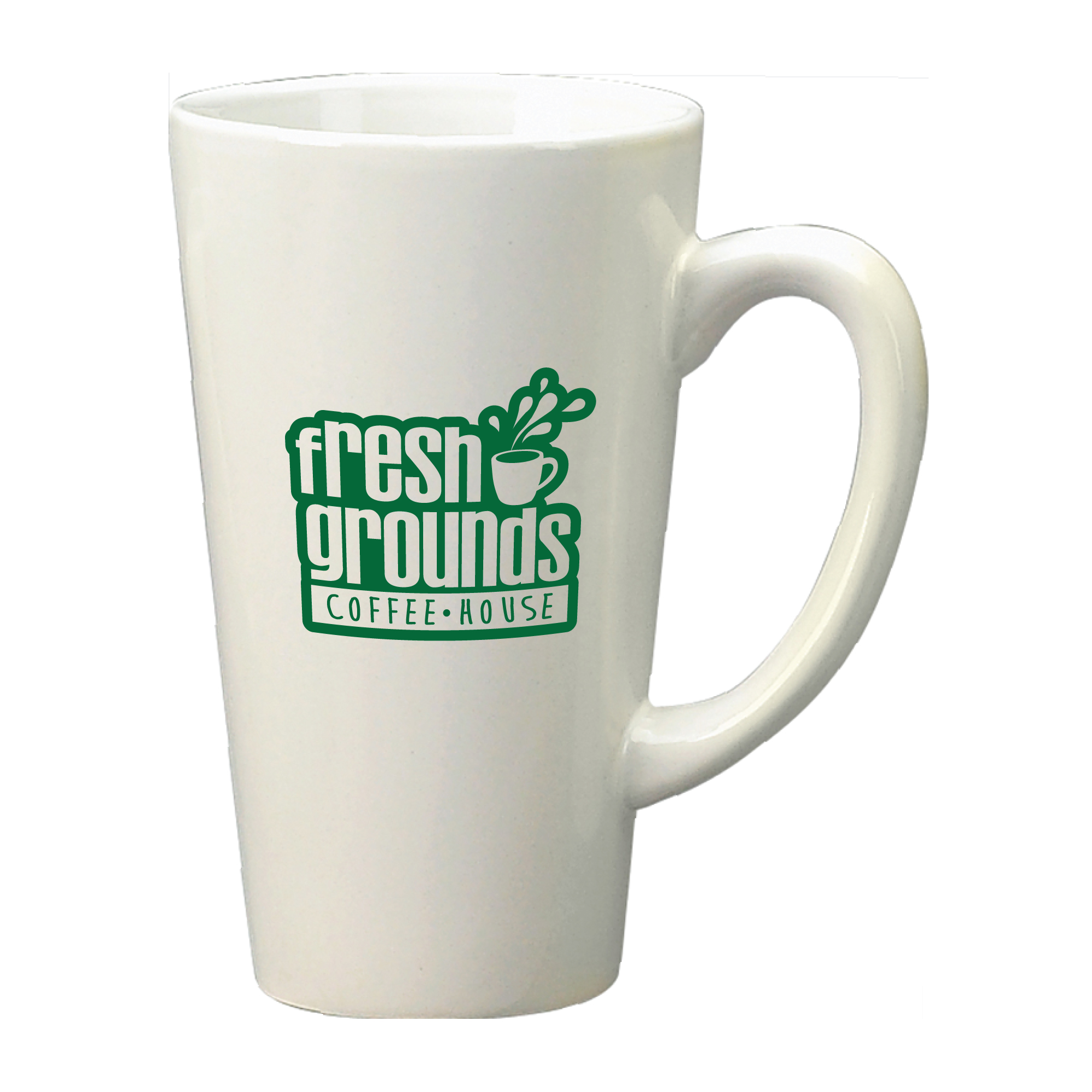16 oz White Funnel Tall Latte Mug