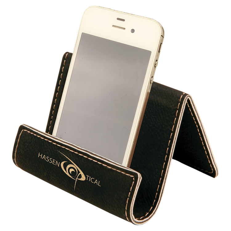 3 1/2" x 2 1/2" Black/Gold Leatherette Holder Easel 4