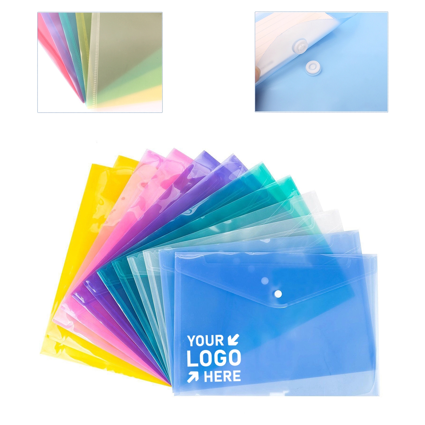 Clear Document Folder with Snap Button 1