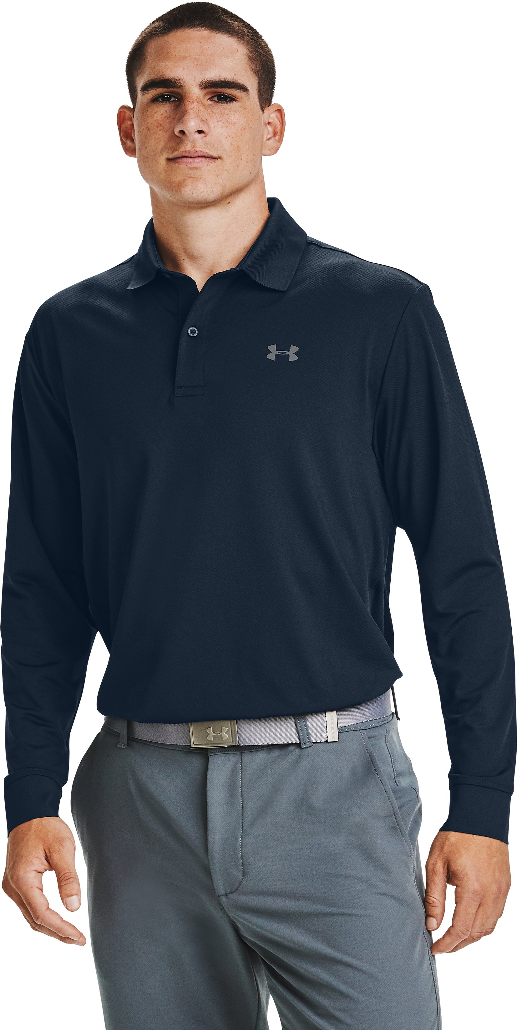 UA Performance Textured Men's Long Sleeve Polo 5