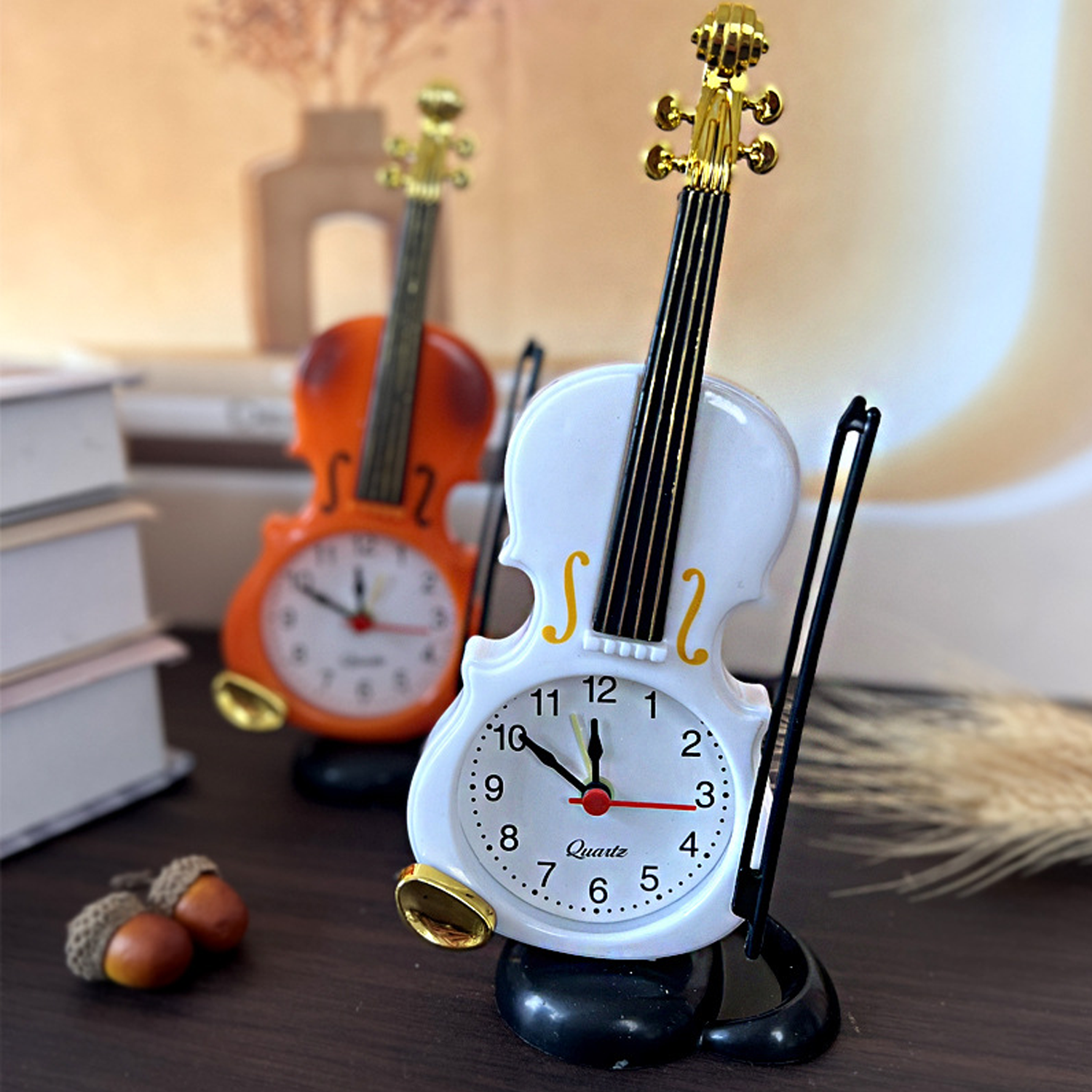 Creative Violin Alarm Desktop Clock 5