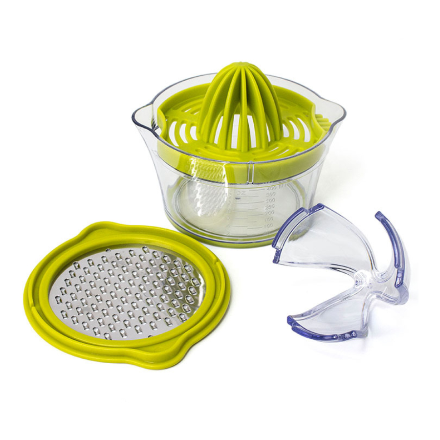 Manual Juicer / Fruit Squeezer with 17oz Built-in Strainer Measuring Cup and Grater 6