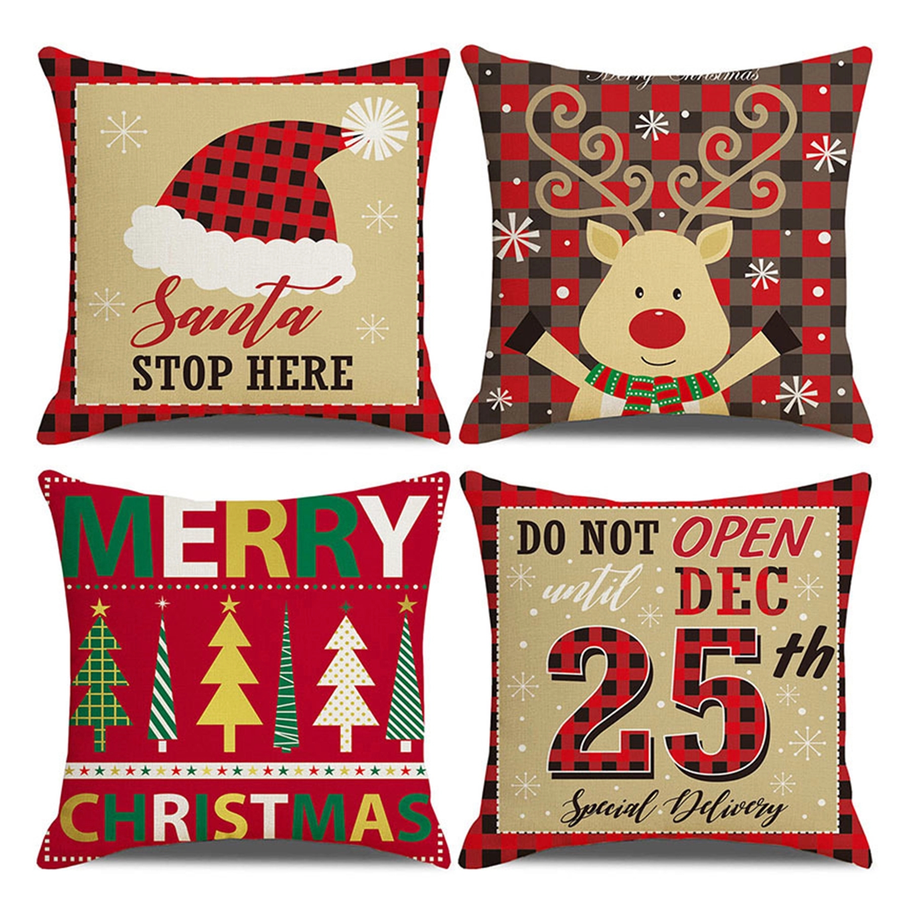 Xmas Christmas Pillow Covers 18X18 4