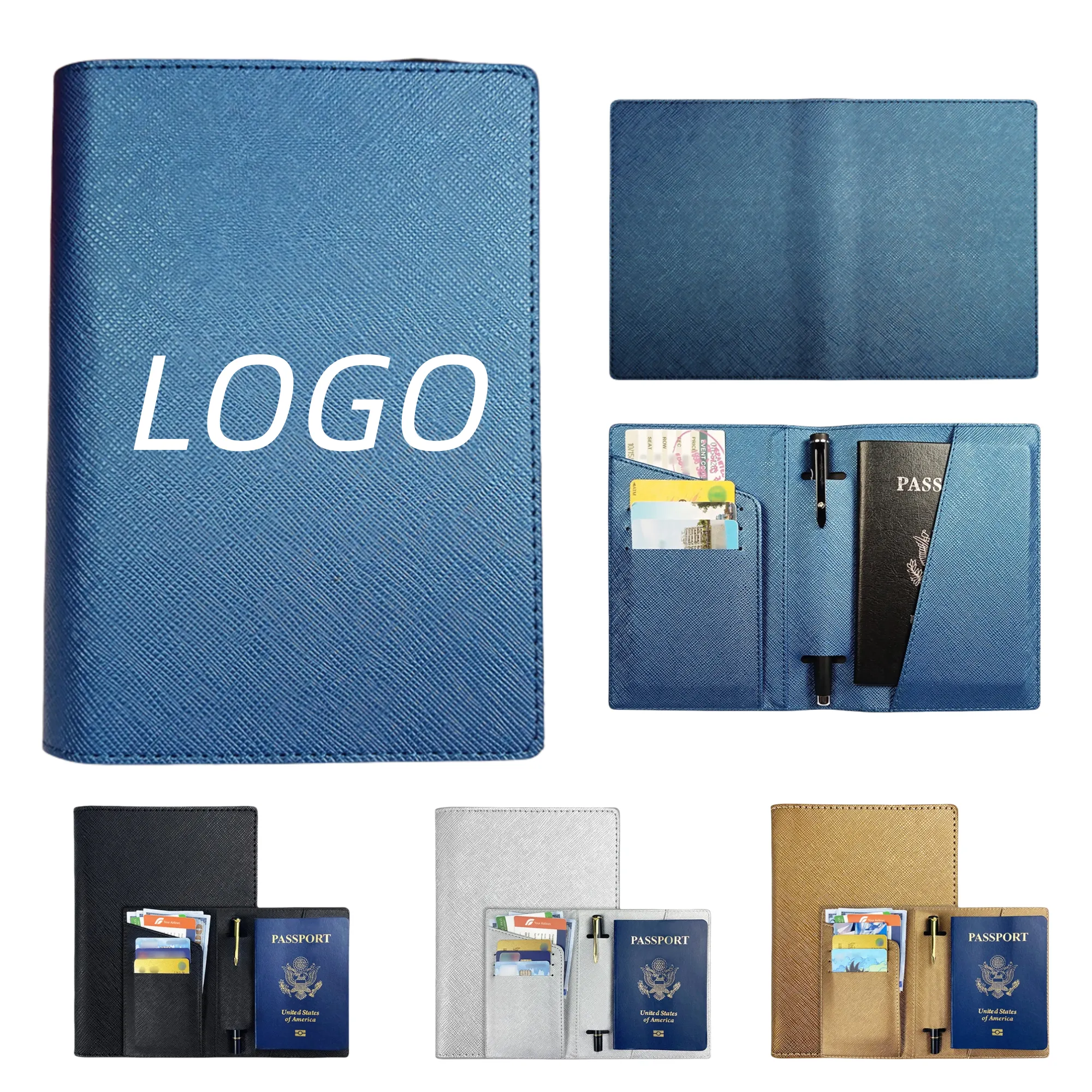 PU Leather Multi-Card Slot Passport Holder Bag 6