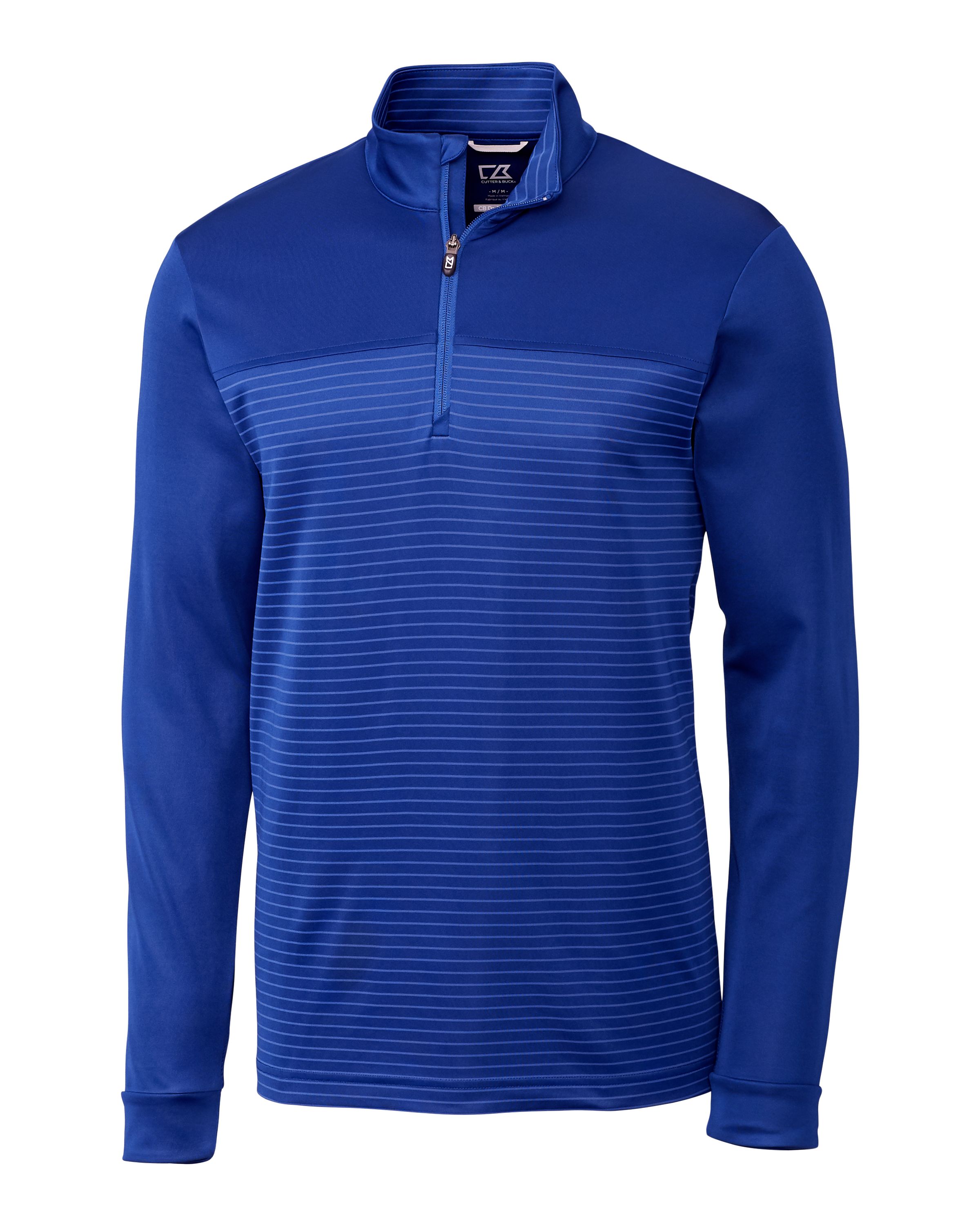 Cutter & Buck Traverse Recycled Smooth Stretch Mens Stripe Quarter Zip Pullover 38