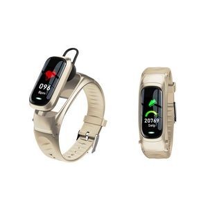 2 In 1 Fitness Tracker Earbuds With Steel Band 16