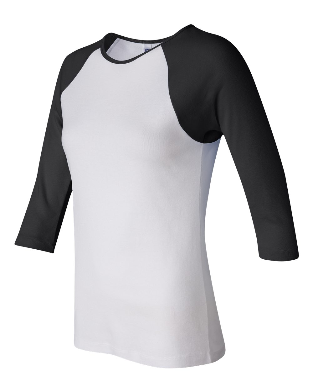 Women's 1X1 Baby Rib Raglan Three-Quarter Sleeve Tee - 2000 12