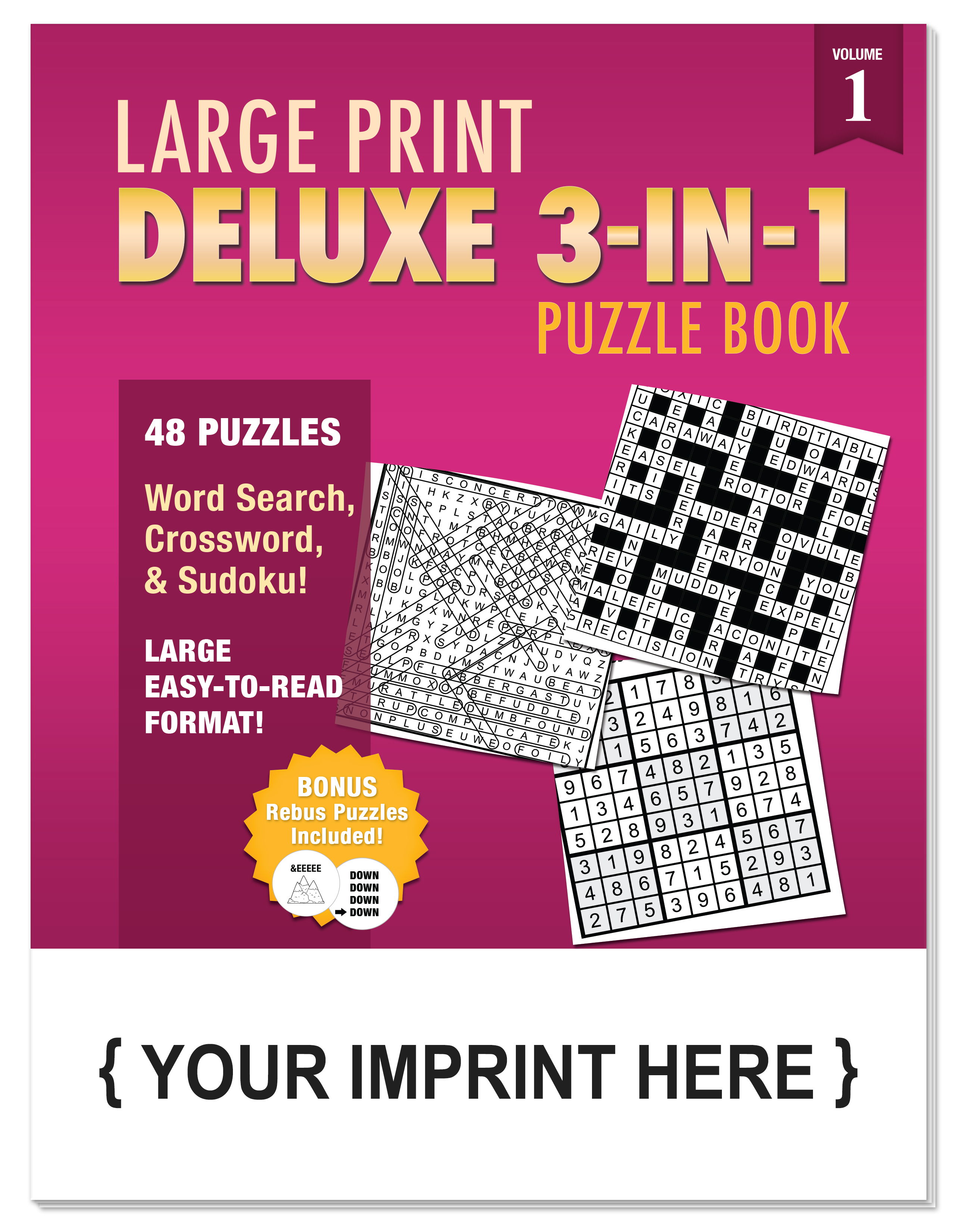 PUZZLE BOOK - Deluxe Large Print 3-in-1 Puzzle Book 2