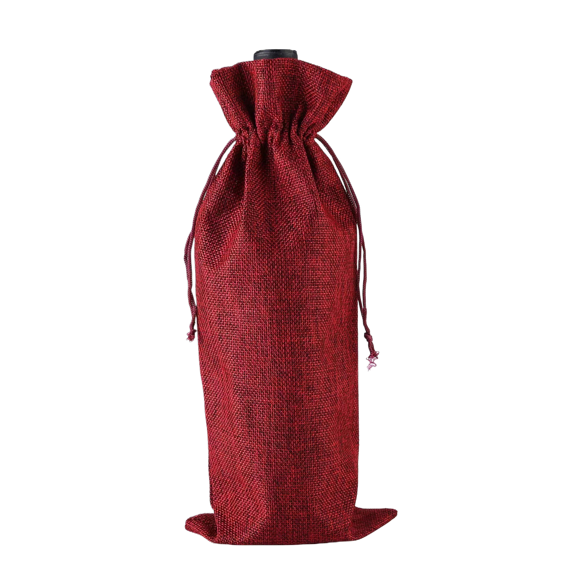 Burlap Wine Bag Set With Drawstring Closure 7