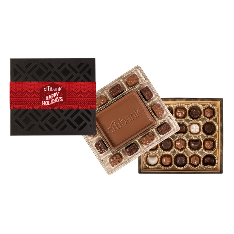 Custom Chocolate Gift Box with Gourmet Truffles & Belly Band 1
