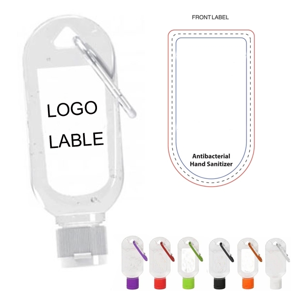 Promotional Hand Sanitizer w/ Carabiner - 2 oz. 1