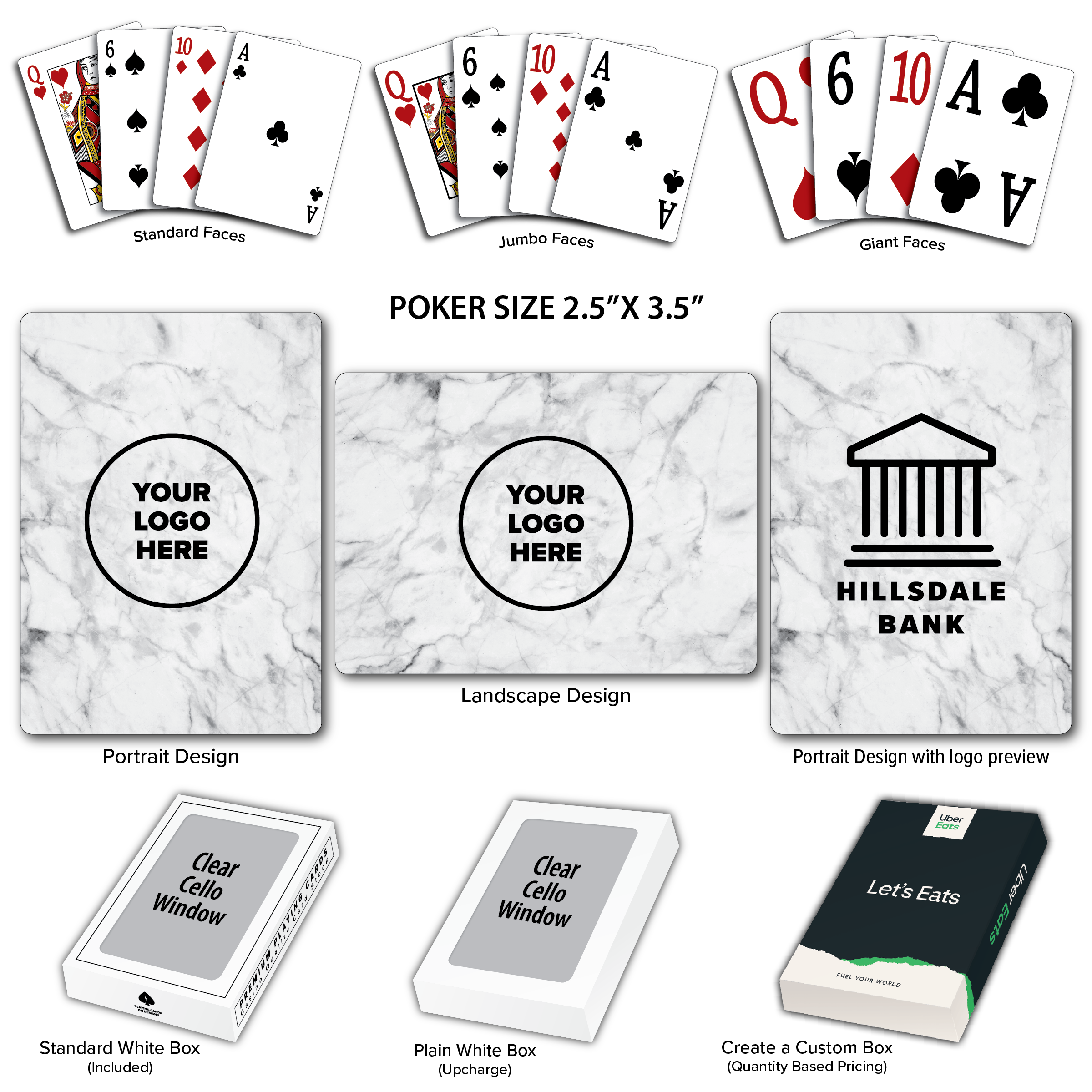 Marble Theme Poker Size Playing Cards