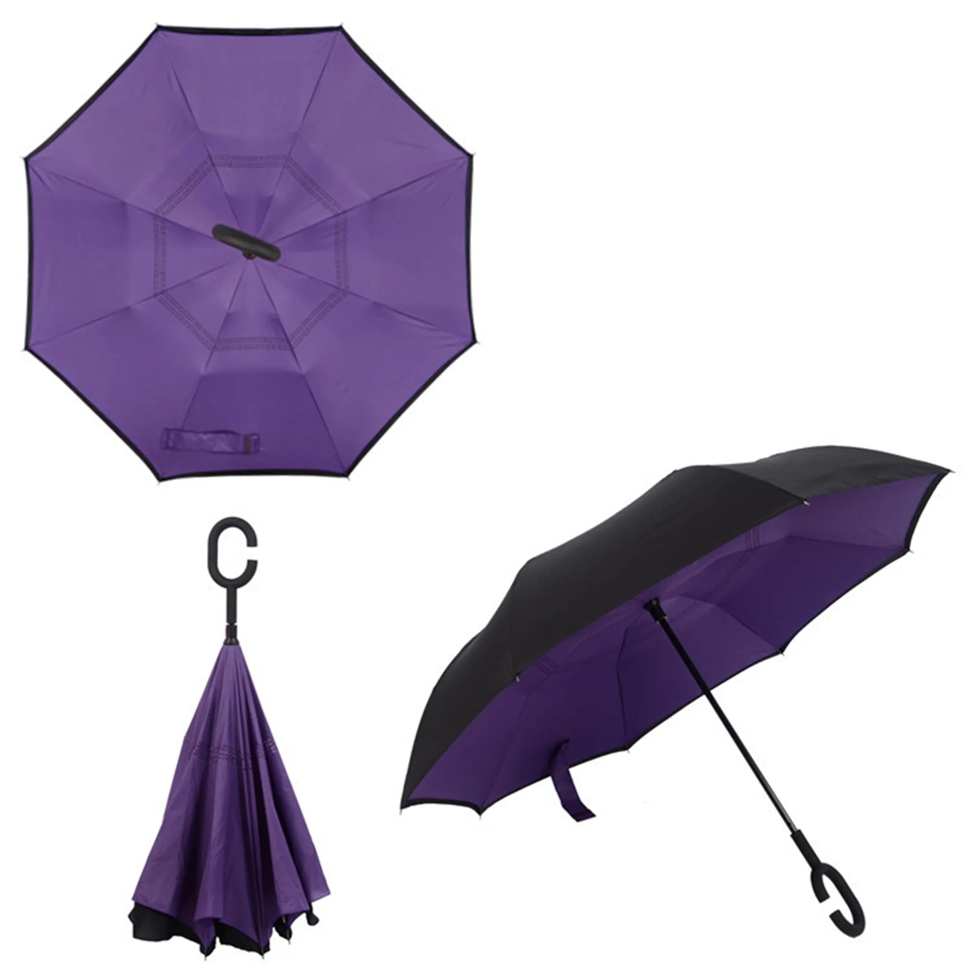 Double Layer Inversion Umbrella W/ C-Handle 13