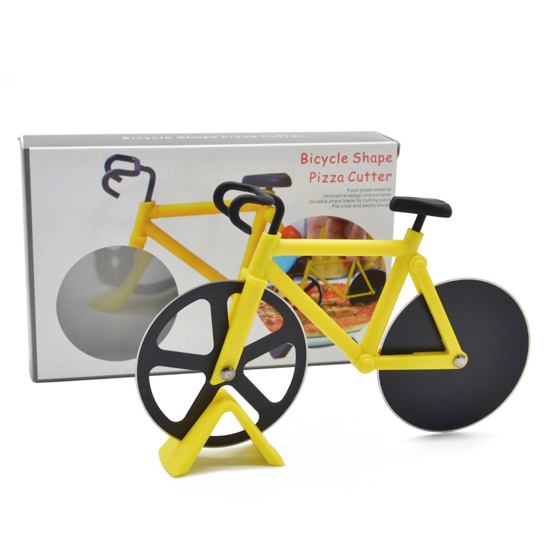 Bicycle Shaped Pizza Cutter Stainless Steel Slicer 2