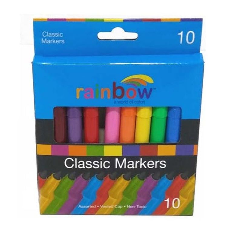 Classic Rainbow Markers - 10 Count Washable 1