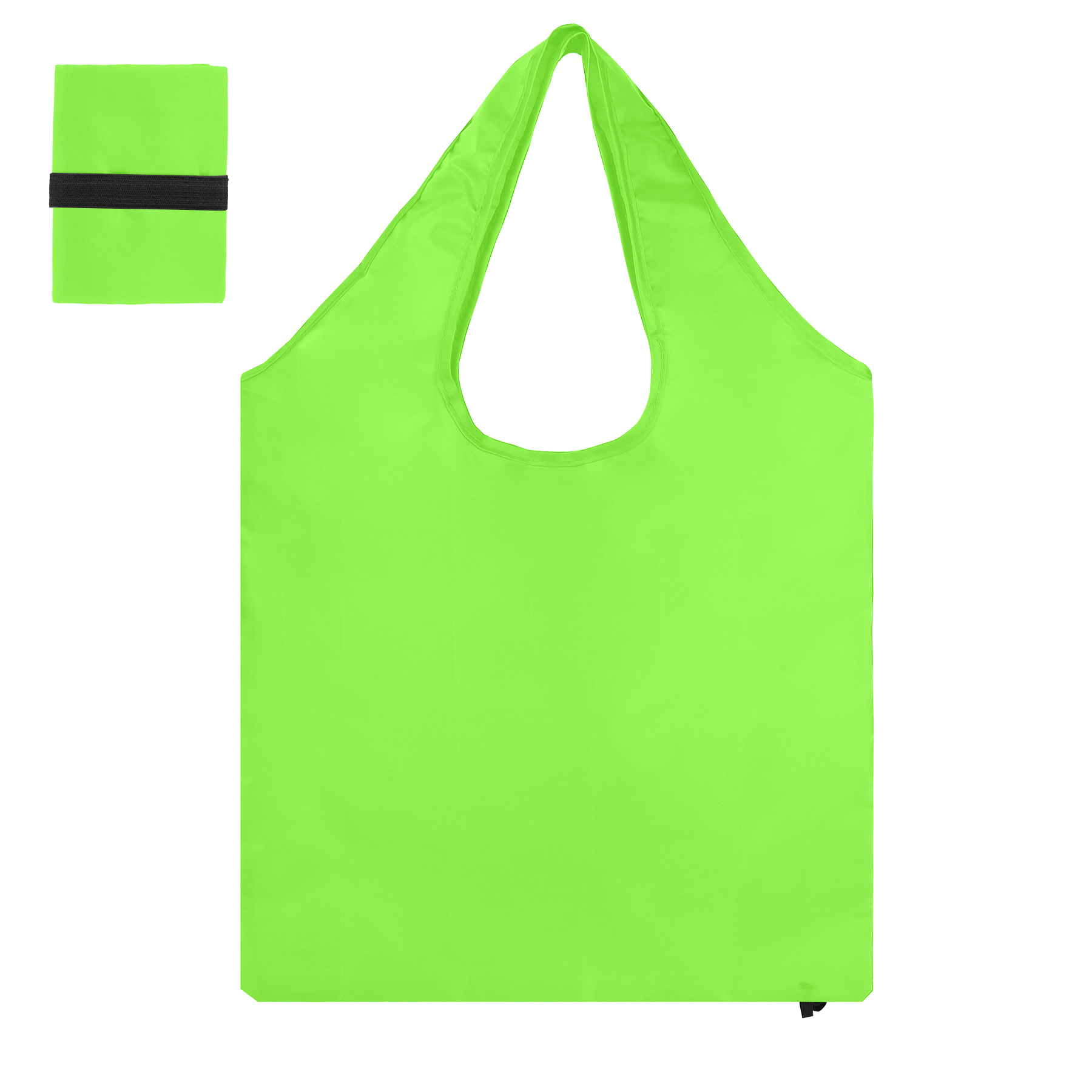 Reusable Folding Polyester Shopping Tote Bag With Elastic Strap 6