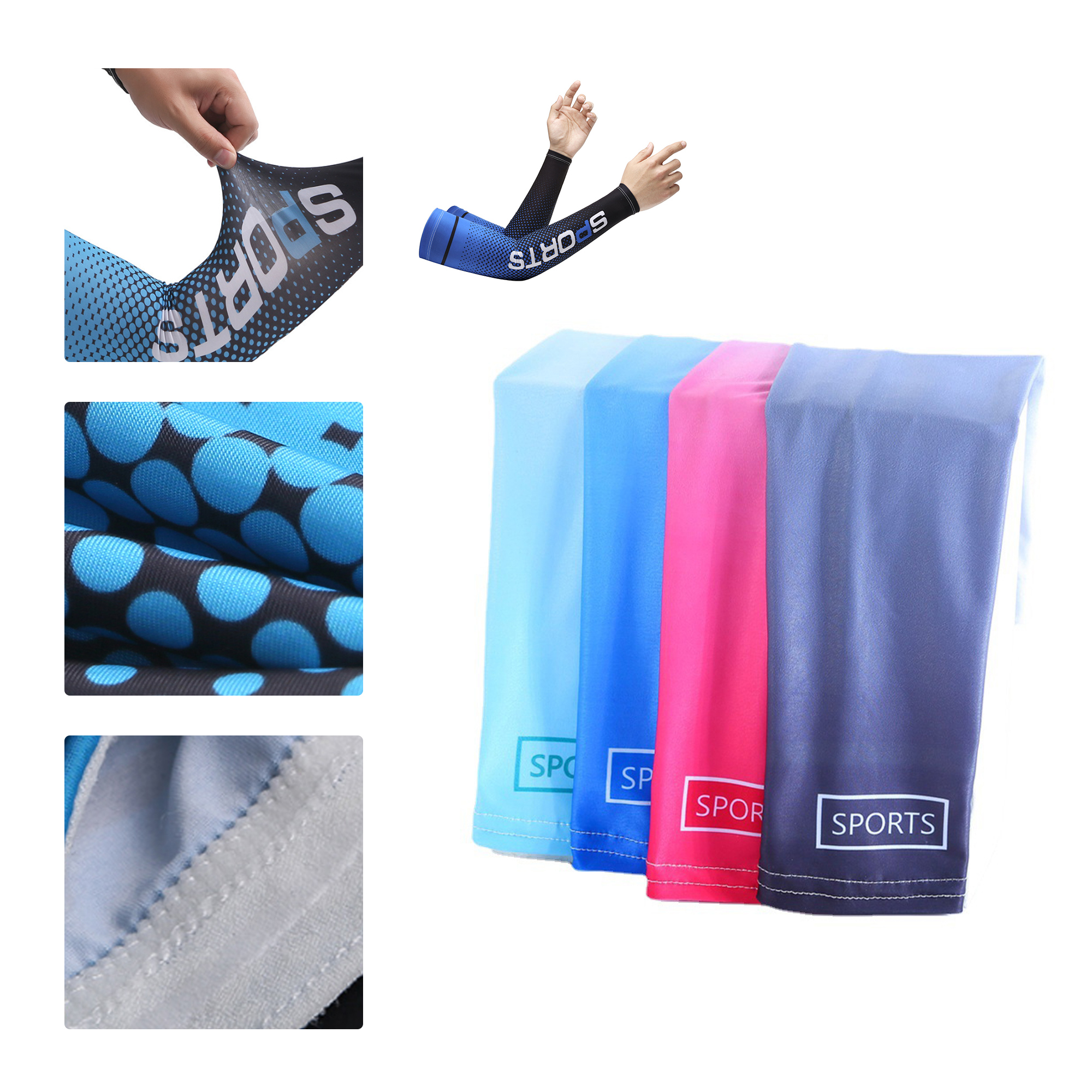 MOQ 50 UPF 50+ Cooling Sun Protection Arm Sleeves 2