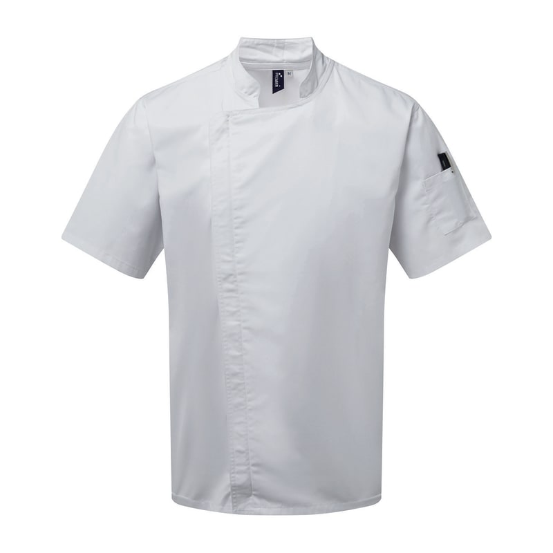 Artisan Collection By Reprime Unisex Zip-Close Short Sleeve Chef's Coat 4