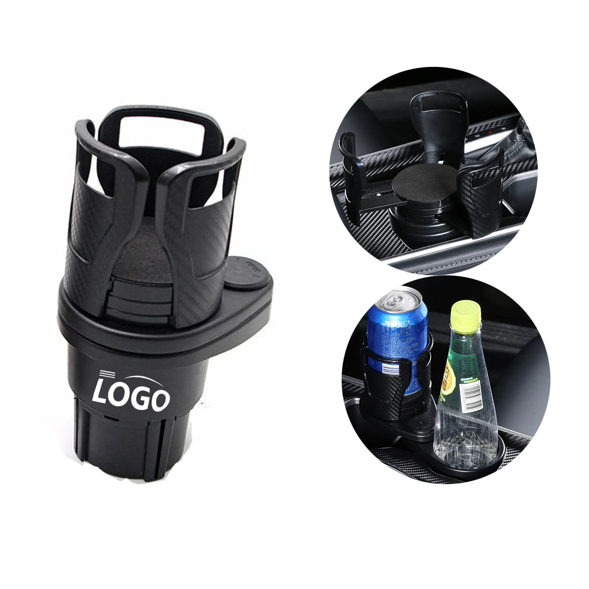 Custom Logo Double-Layer Rotating Car Cup Holder