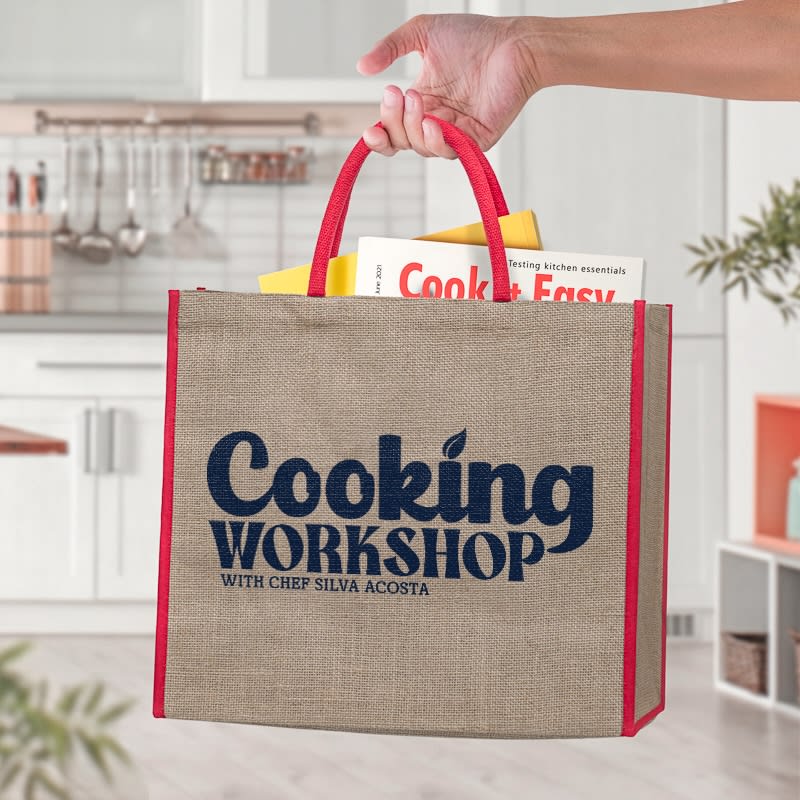 Custom Jute Tote Bags, custom tote bag with logo imprint 6