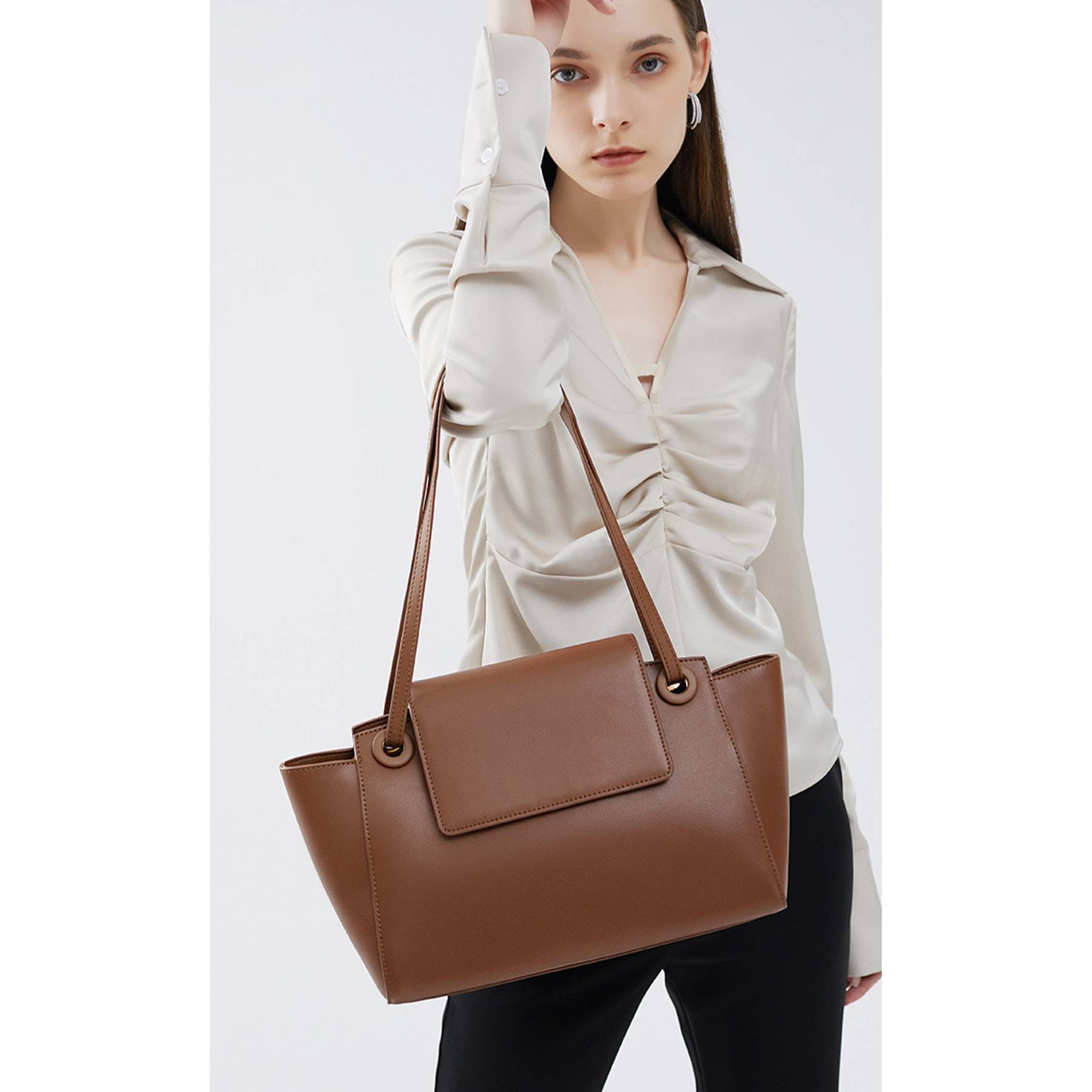 Genuine Leather large-capacity shoulder tote bag 6