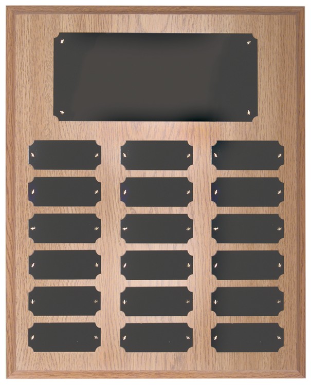 18 Plate Oak Finish Perpetual Plaques 2