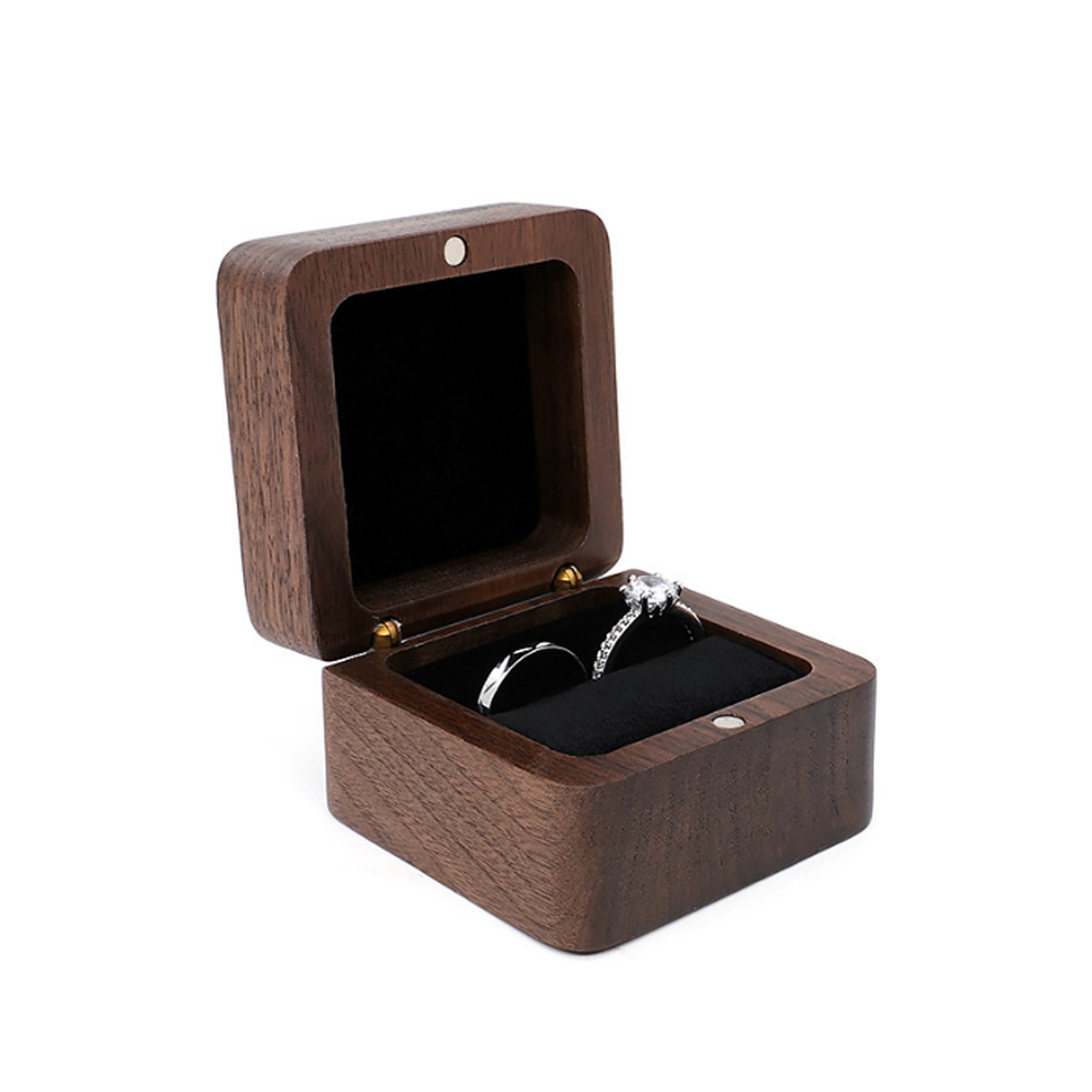 Wooden Ring Box With Velvet Lining 2
