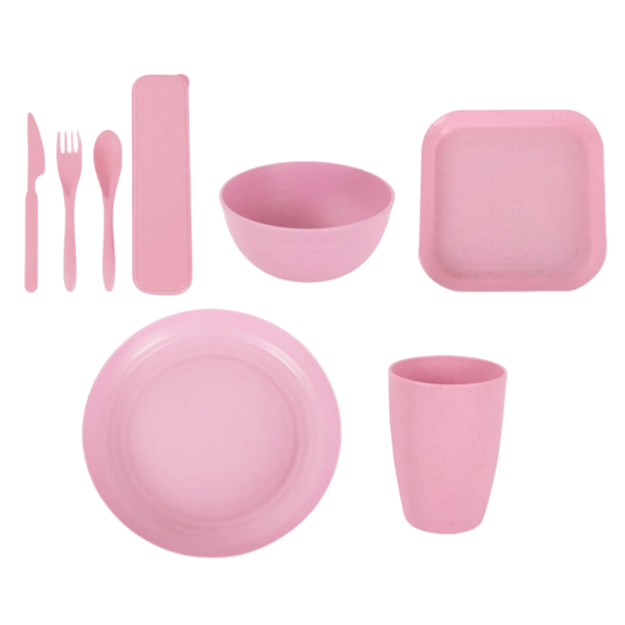 8 Piece Reusable Wheat Straw Cutlery Set 6