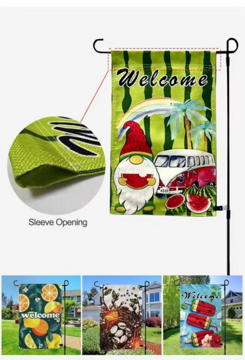 Single-Sided Garden Flag with Stand 1