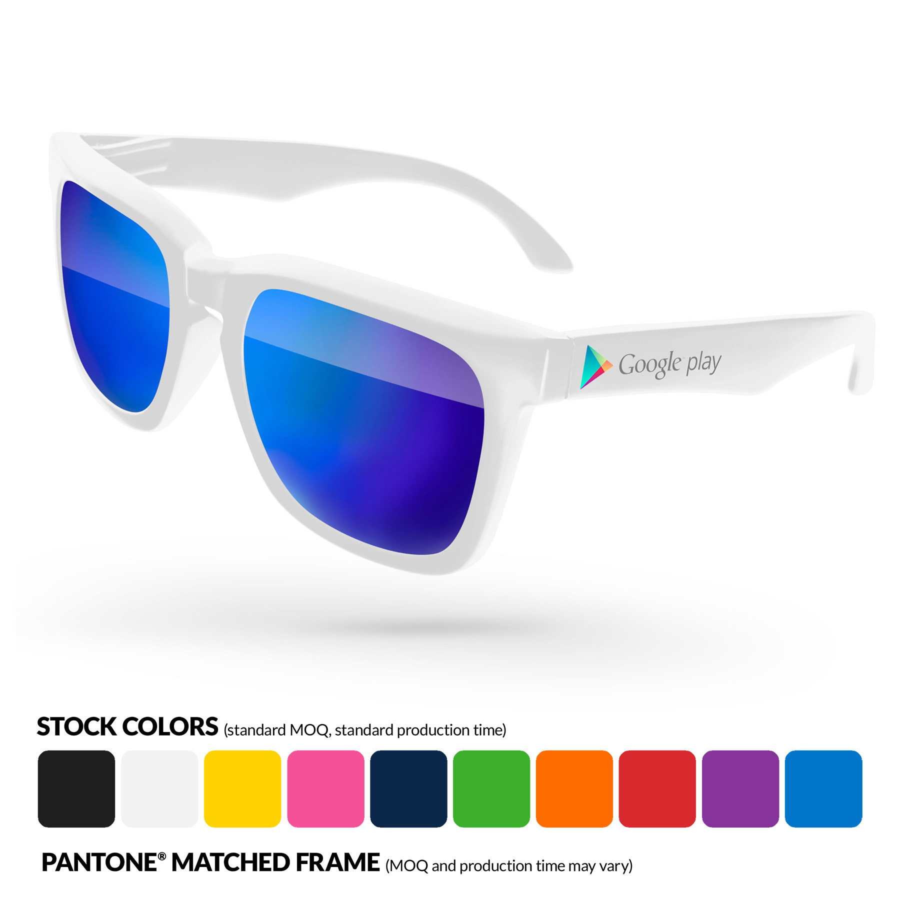 Bold Mirror Sunglasses w/ Temple Imprint 10