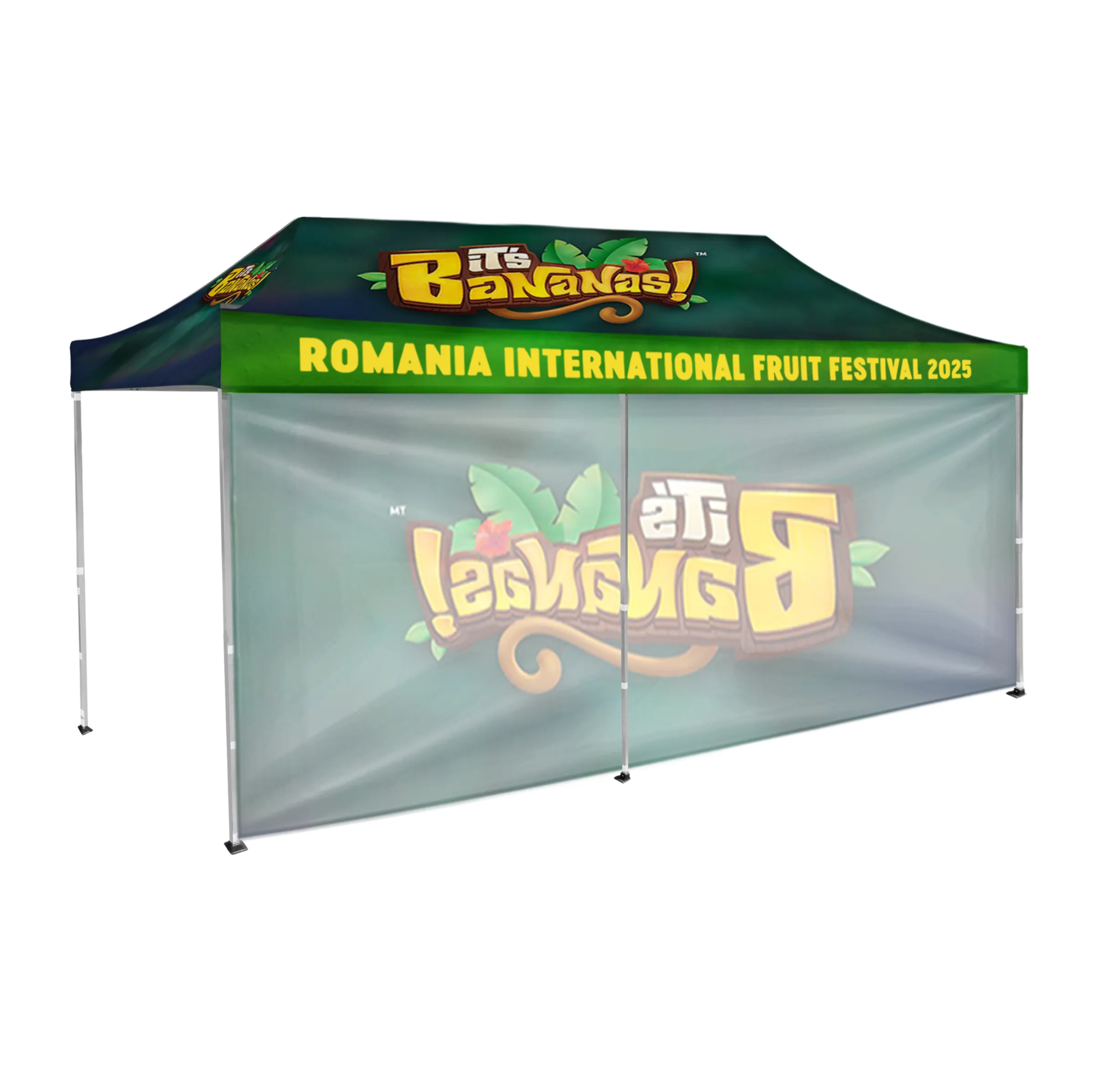 10'x20' Tent Canopy w frame, 1 long full wall 5